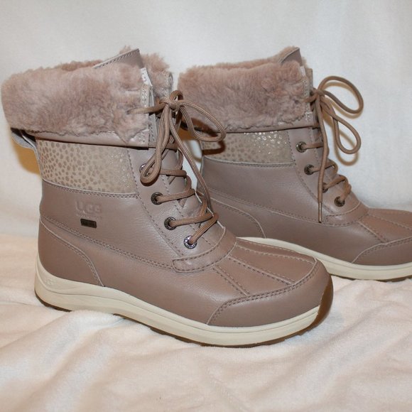 NEW ADIRONDACK III WOMEN'S WINTER SNOW LEATHER SHEARLING BOOTS TAN - Picture 8 of 12